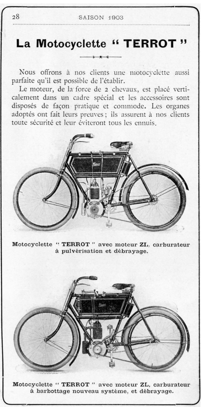 Catalogue Motocyclette Terrot 1903